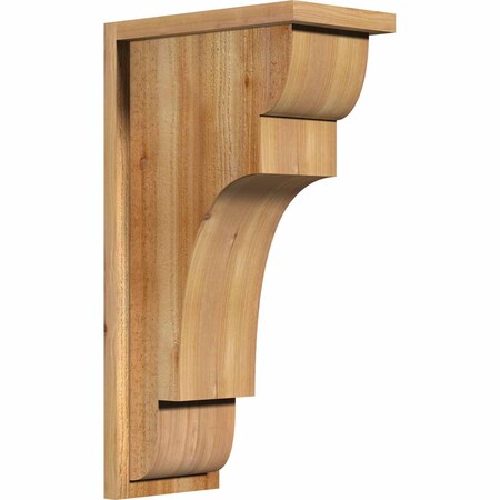 Ekena Millwork New Brighton Rough Sawn Corbel w/Backplate, Western Red Cedar, 8"W x 14"D x 26"H COR08X14X26NEB01RWR